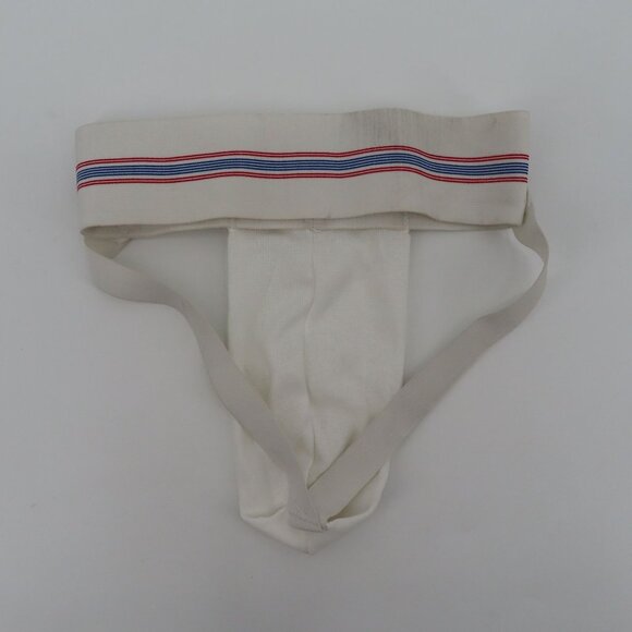 VTG The Duke Mens Small Red White Blue Stripe Band Jockstrap Athletic Supporter - Picture 4 of 8